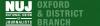 Logo, white text on green background, saying "NUJ. National Union of Journalists. Oxford & District Branch."